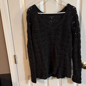 American Eagle Outfitters Black V-Neck Sweater
